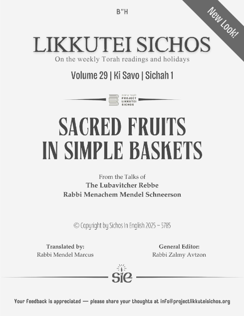 Project Likkutei Sichos — Parshas Ki Savo