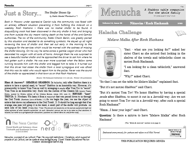Menucha Magazine — Parshas Nitzavim