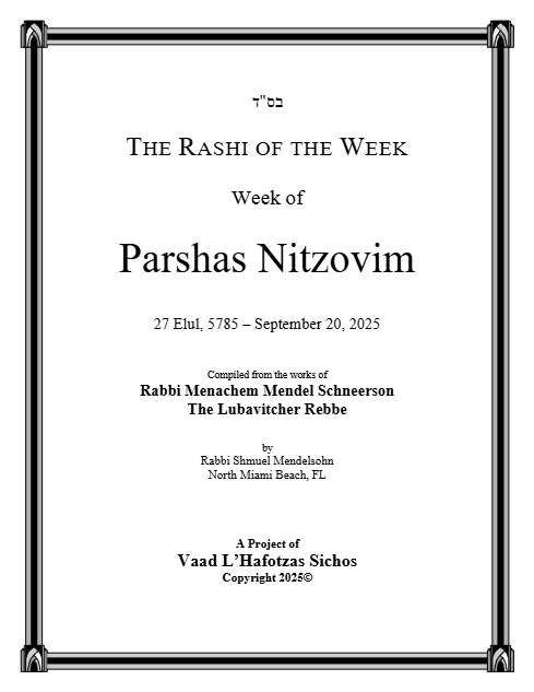 The Rashi of the Week — Parshas Nitzavim