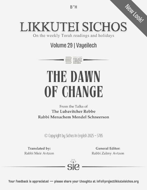 Project Likkutei Sichos — Parshas Vayelech