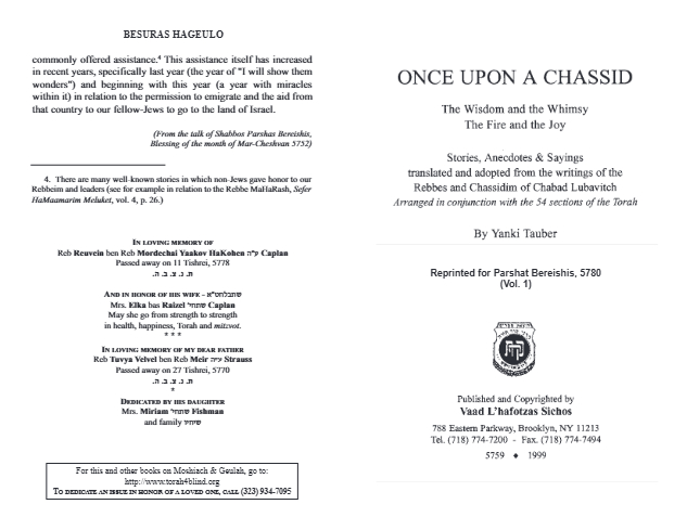 Once Upon a Chossid — Parshas Bereishis