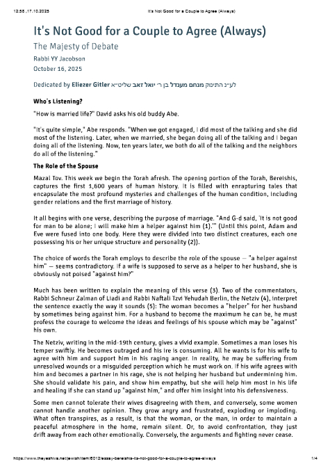 The Yeshiva.net — Parshas Bereishis