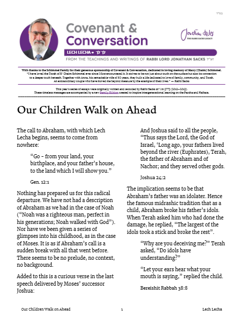 Covenant & Conversation — Parshas Lech-Lecha