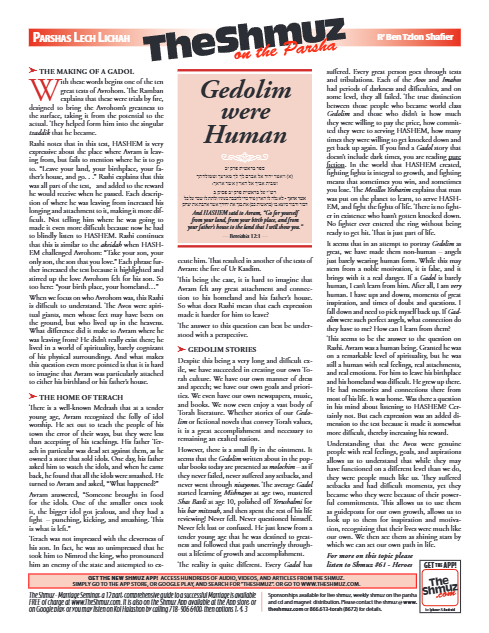 The Shmuz — Parshas Lech-Lecha