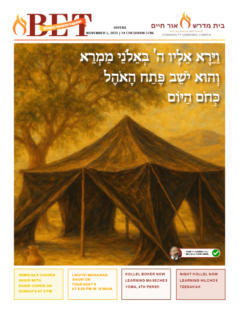 BET Journal — Parshas Vayeira