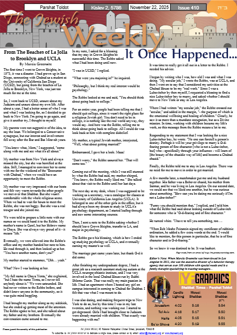 The Jewish Weekly — Parshas Toldos