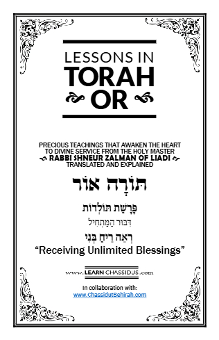 Lessons in Likutay Torah — Parshas Toldos