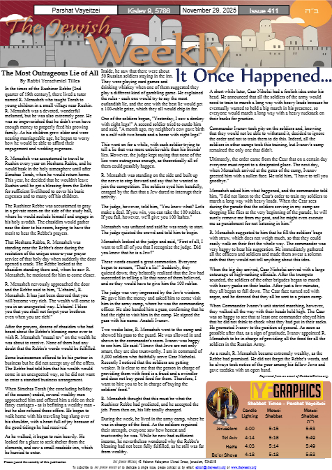 The Jewish Weekly — Parshas Vayeitzei