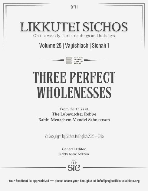 Project Likkutei Sichos — Parshas Vayishlach