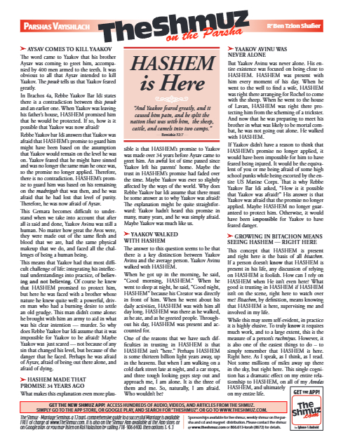 The Shmuz — Parshas Vayishlach