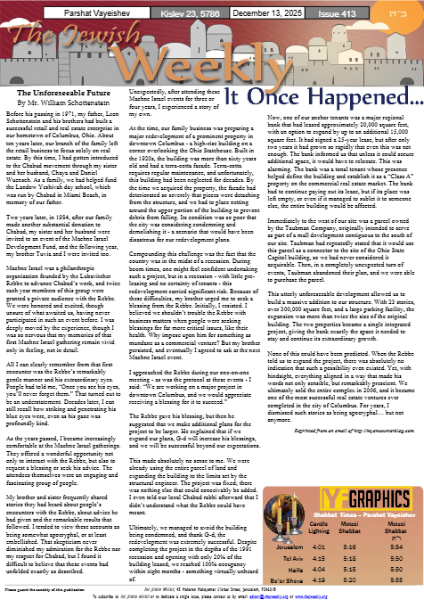 The Jewish Weekly — Parshas Vayeishev