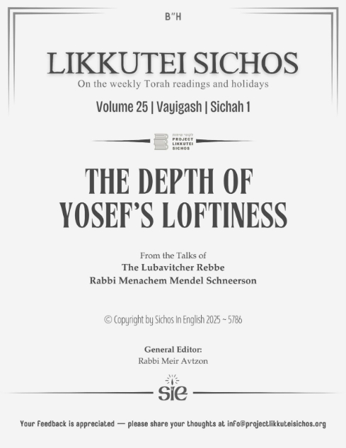 Project Likkutei Sichos — Parshas Vayigash