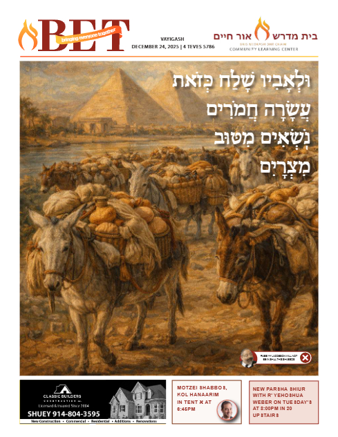 BET Journal — Parshas Vayigash