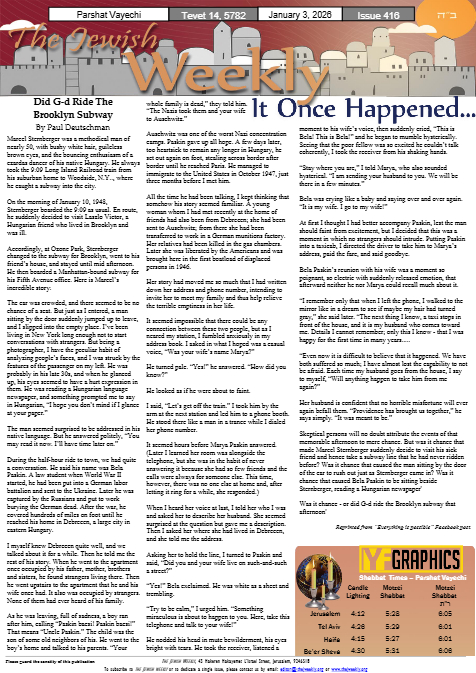 The Jewish Weekly — Parshas Vayechi