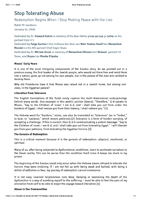 The Yeshiva.net — Parshas Va'eira