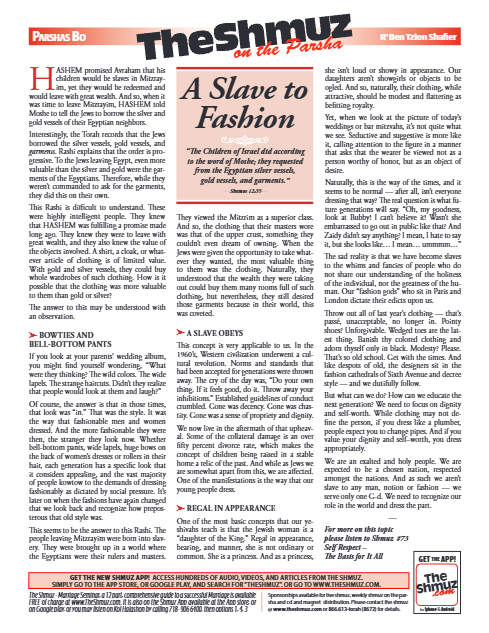The Shmuz — Parshas Bo