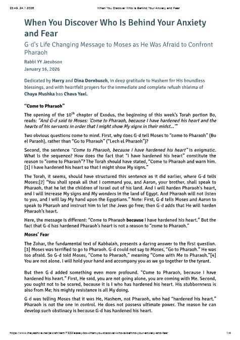The Yeshiva.net — Parshas Bo