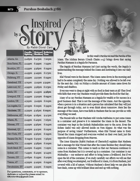 Inspired by a Story — Parshas Beshalach