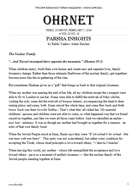 OHRNET — Parshas Yisro