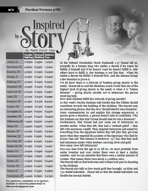 Inspired by a Story — Parshas Terumah