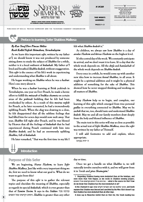 Nefesh Shimshon — Parshas Terumah