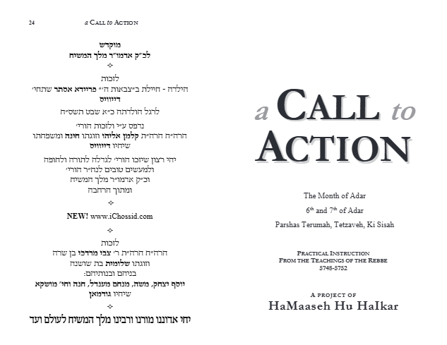 Hama'aseh Hu Haikar — Parshas Terumah
