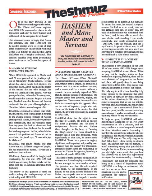 The Shmuz — Parshas Tetzaveh