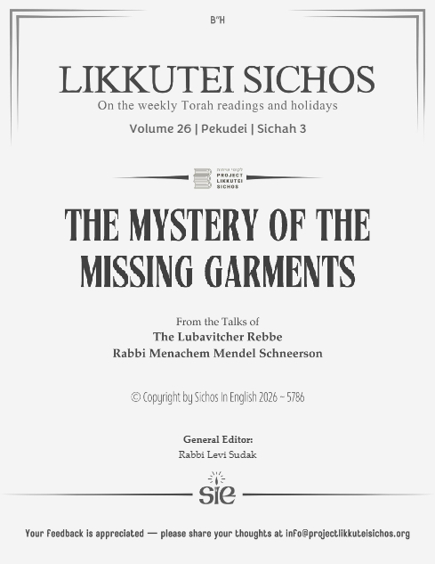 Project Likkutei Sichos — Parshas Vayak'hel-Pekudei