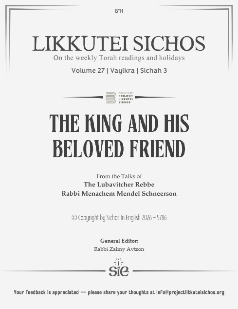 Project Likkutei Sichos — Parshas Vayikra