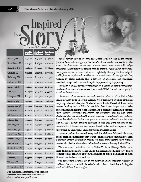Inspired by a Story — Parshas Acharei Mos-Kedoshim