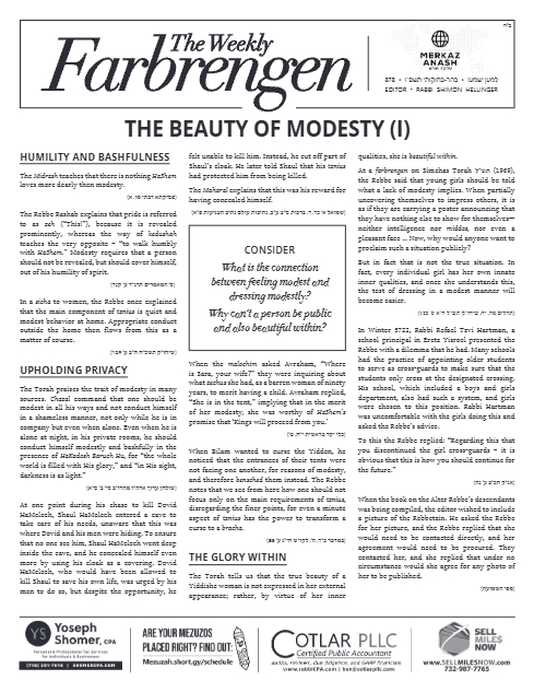 The Weekly Farbrengen — Parshas Behar-Bechukosai