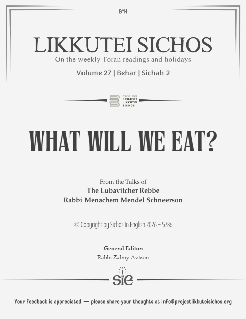 Project Likkutei Sichos — Parshas Behar-Bechukosai