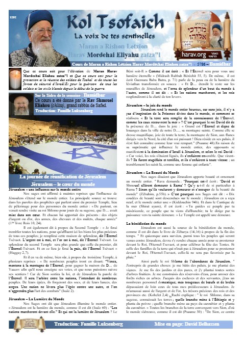 Kol Tsofaich — Parshas Bamidbar