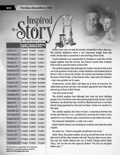 Inspired by a Story — Parshas Bamidbar