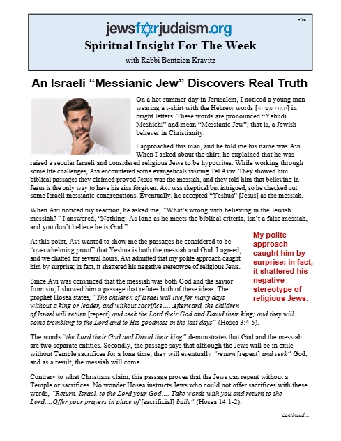 Jews for Judaism — Parshas Bamidbar