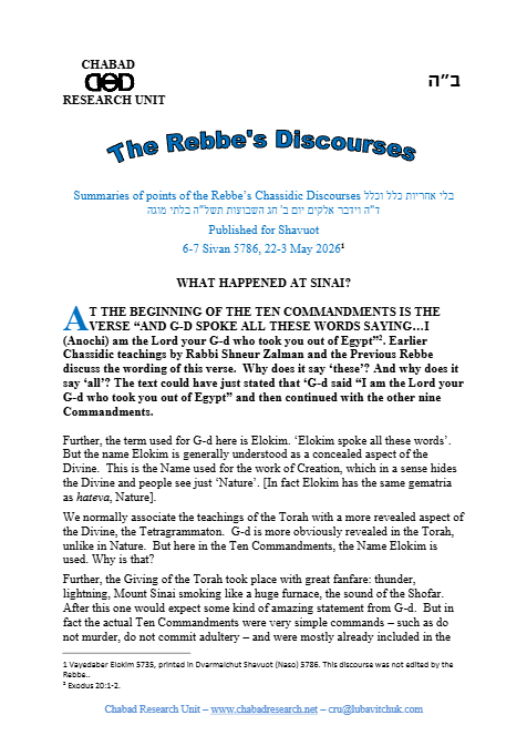 Chabad Research Unit — Parshas Naso