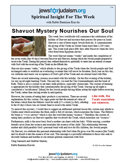 Jews for Judaism — Parshas Naso