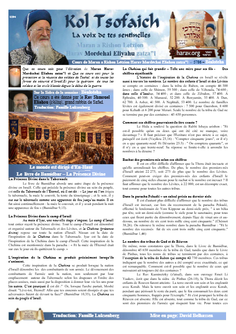 Kol Tsofaich — Parshas Naso