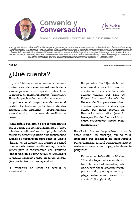 Covenant & Conversation — Parshas Bamidbar