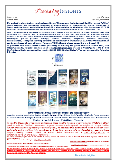 Fascinating Insights — Parshas Behaalotcha / Shlach