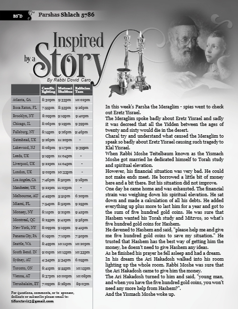 Inspired by a Story — Parshas Shlach/Korach