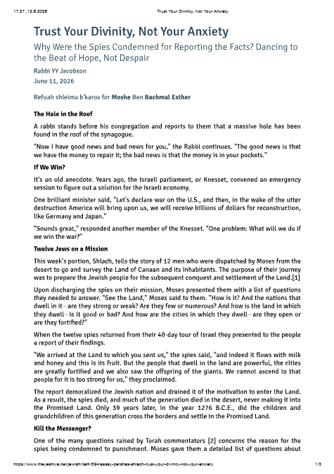 The Yeshiva.net — Parshas Shlach/Korach