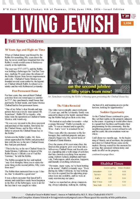 Living Jewish — Parshas Chukas