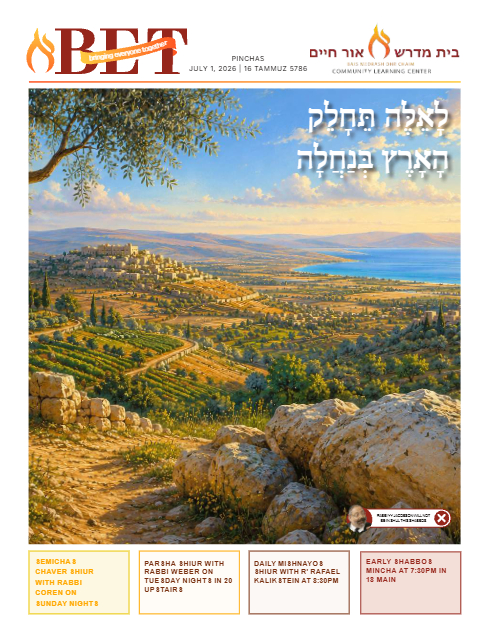 BET Journal — Parshas Pinchas