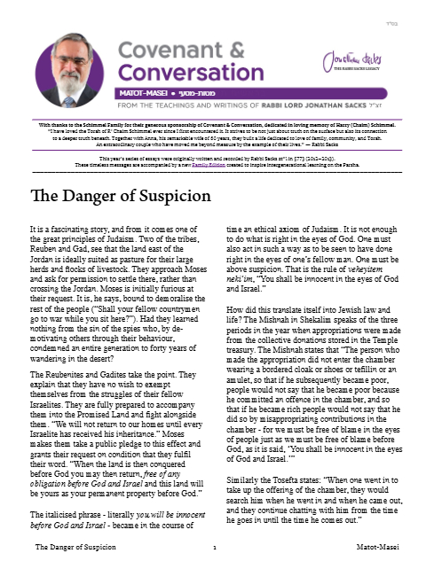 Covenant & Conversation — Parshas Matos-Massei